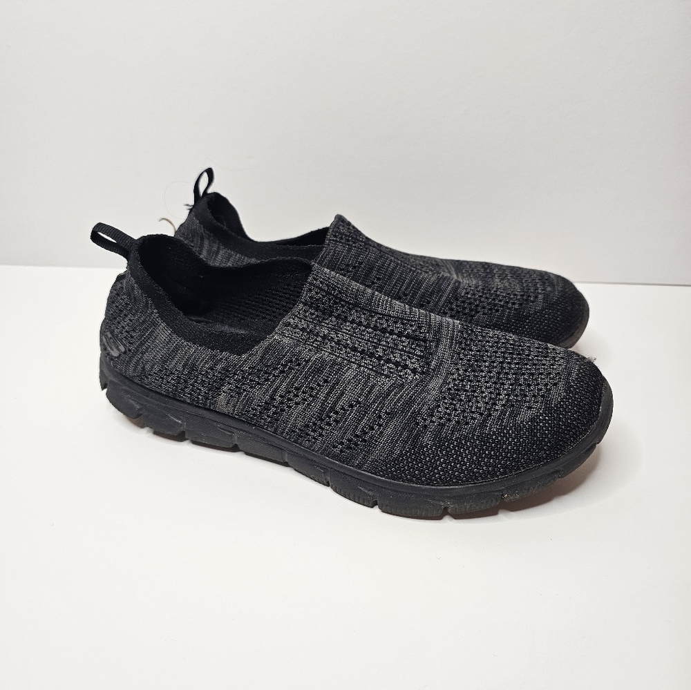 Unisex Skechers Non Slip Resustant Work Shoes Size 9 Breathable Blk Womens Mens